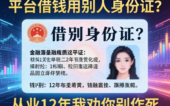 平台借钱用别人身份证？从业12年我劝你别作死