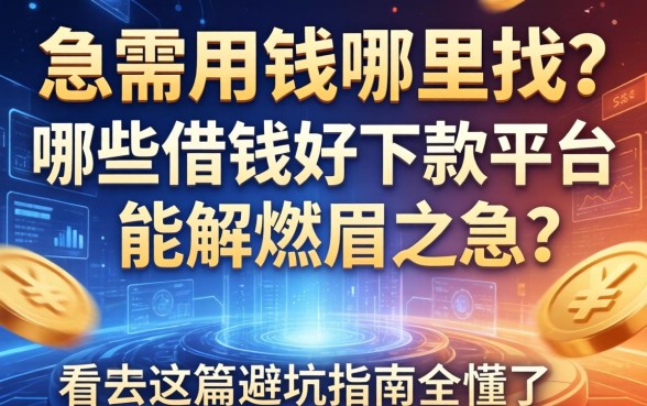 急需用钱哪里找？哪些借钱好下款平台能解燃眉之急？看完这篇避坑指南全懂了