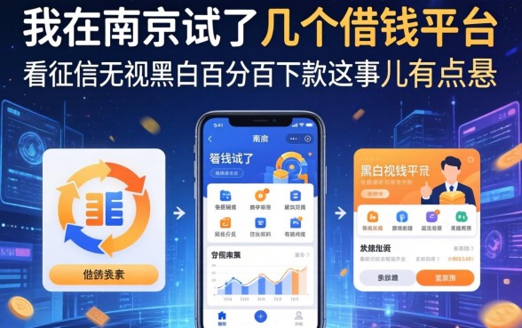 我在南京试了几个借钱平台，发现不看征信无视黑白百分百下款这事儿有点悬
