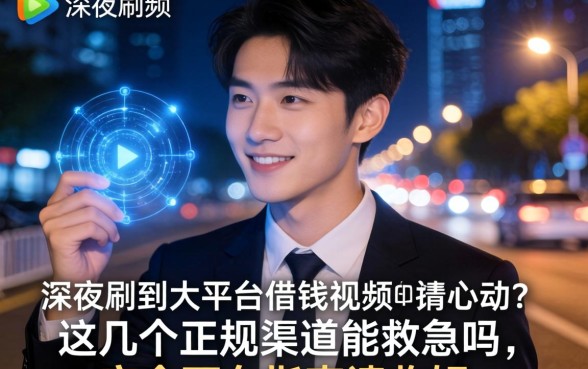 深夜刷到大平台借钱视频很心动？这几个正规渠道能救急吗，安全下车指南请收好
