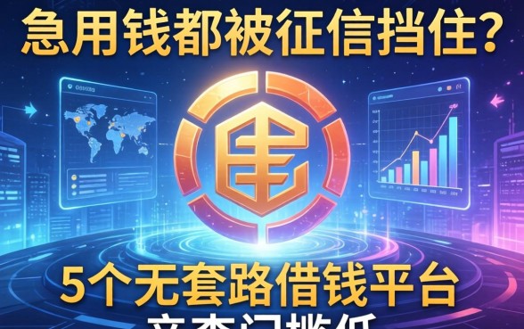 急用钱却被征信拦住？分享5个无套路借钱平台，亲测门槛低