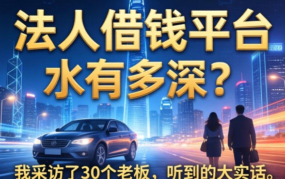 法人借钱的平台水有多深？我采访了30个老板，听到的大实话