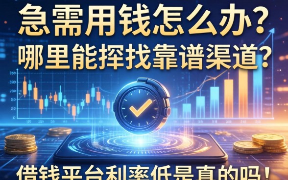 急需用钱怎么办？哪里能找到靠谱渠道？借钱平台利率低是真的吗？