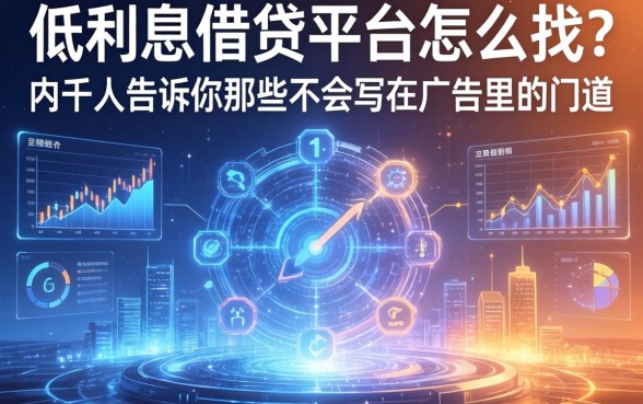 低利息借钱平台怎么找？内行人告诉你那些不会写在广告里的门道