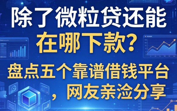 除了微粒贷还能在哪下款？盘点五个靠谱借钱平台，网友亲测分享