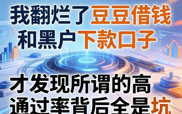 我翻烂了豆豆借钱和黑户下款口子，才发现所谓的高通过率背后全是坑