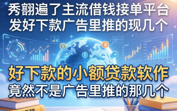 我翻遍了主流借钱接单平台，发现好下款的小额贷款软件竟然不是广告里推的那几个