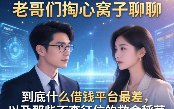 老哥们掏心窝子聊聊：到底什么借钱平台最差，以及那些不查征信的救命稻草