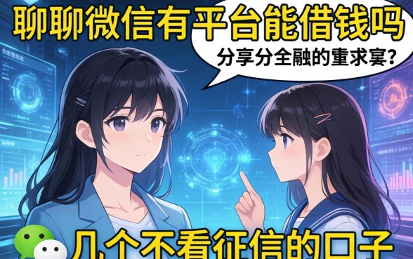 聊聊微信有平台能借钱吗，分享几个不看征信的口子