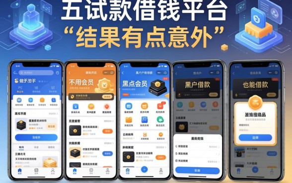 我试了五款借钱平台不用会员和黑户也能借款的软件，结果有点意外