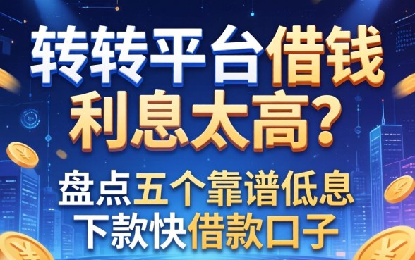 转转平台借钱利息太高？盘点五个靠谱低息下款快的借款口子