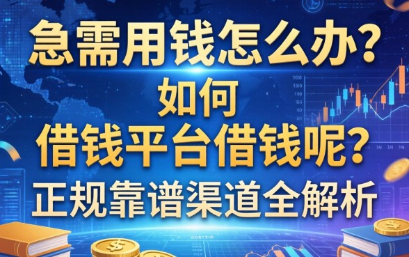 急需用钱怎么办?如何在借钱平台借钱呢?正规靠谱渠道全解析