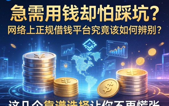 急需用钱却怕踩坑？网络上正规的借钱平台究竟该如何辨别？这几个靠谱选择让你不再慌张