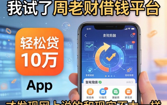 我试了周老财借钱平台和轻松贷10万的app，才发现网上说的和现实不太一样
