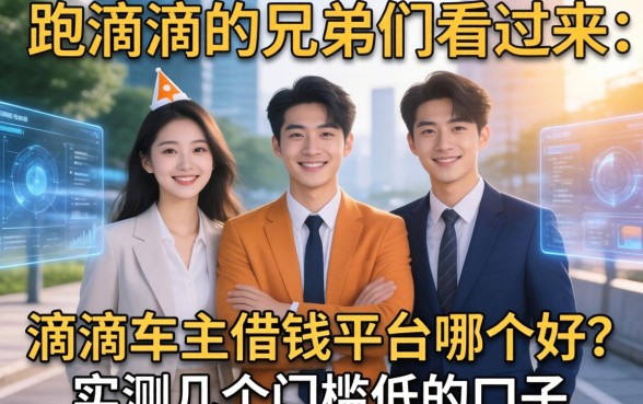 跑滴滴的兄弟们看过来：滴滴车主借钱平台哪个好？实测几个门槛低的口子