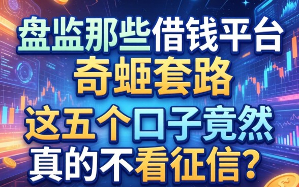 盘点那些借钱平台奇葩套路，这五个口子竟然真的不看征信？