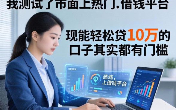 我测试了市面上热门的借钱平台，发现能轻松贷10万的口子其实都有门槛