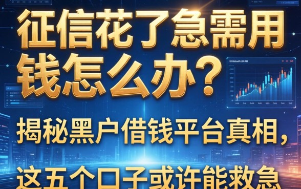 征信花了急需用钱怎么办？揭秘黑户借钱平台真相，这五个口子或许能救急