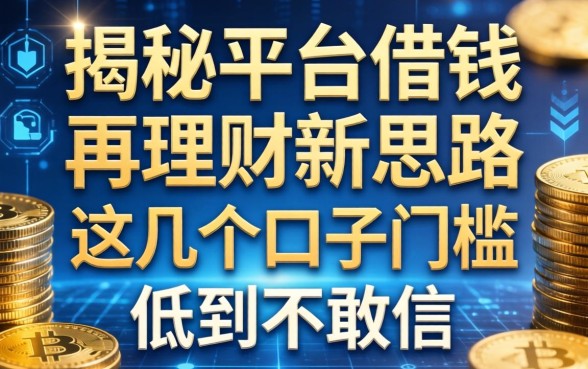 揭秘平台借钱再理财新思路，这几个口子门槛低到不敢信
