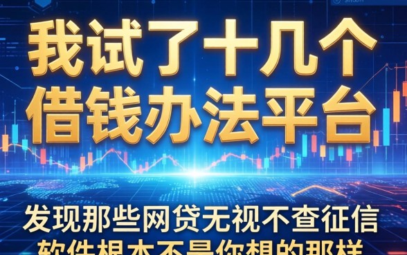 我试了十几个借钱办法平台，发现那些网贷无视不查征信软件根本不是你想的那样