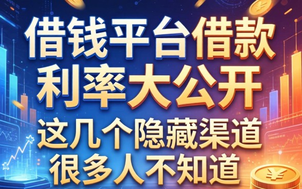 借钱平台借款利率大公开，这几个隐藏渠道很多人不知道