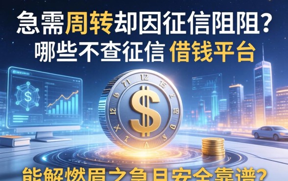 急需周转却因征信受阻？哪些不查征信的借钱平台能解燃眉之急且安全靠谱？