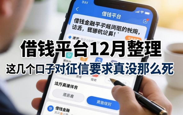 借钱平台12月整理：这几个口子对征信要求真没那么死
