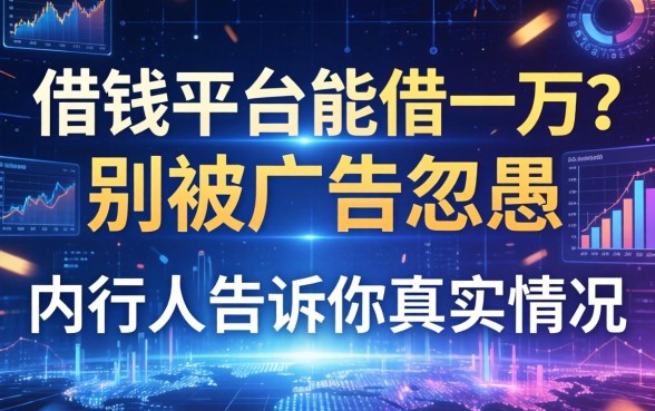 借钱平台能借一万？别被广告忽悠，内行人告诉你真实情况