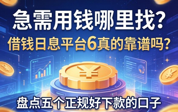 急需用钱哪里找？借钱日息平台6真的靠谱吗？盘点五个正规好下款的口子