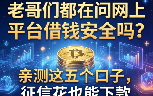老哥们都在问网上平台借钱安全吗？亲测这五个口子，征信花也能下款