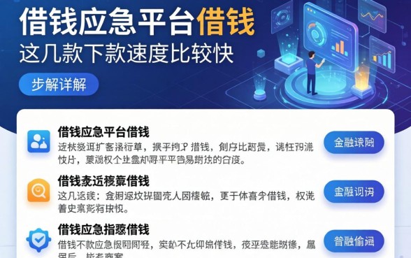 借钱应急平台借钱步骤详解，这几款下款速度比较快