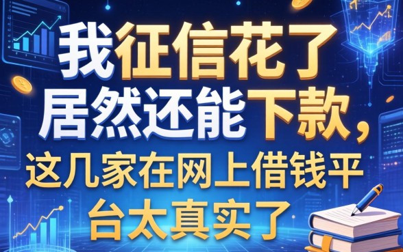 我征信花了居然还能下款，这几家网上借钱平台太真实了