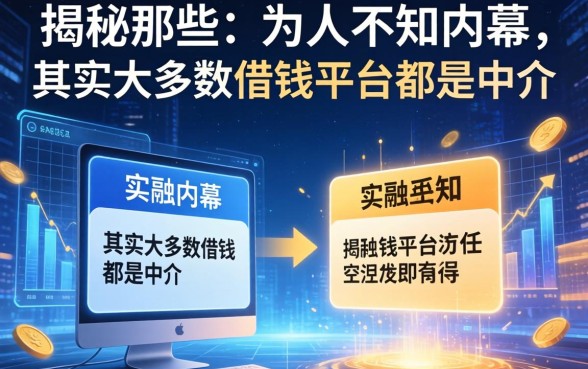 揭秘那些不为人知的内幕：其实大多数借钱平台都是中介