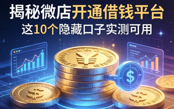 揭秘微店开通借钱平台，这10个隐藏口子实测可用