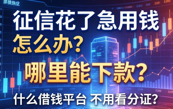 征信花了急用钱怎么办？哪里能下款？什么借钱平台不用看征信？
