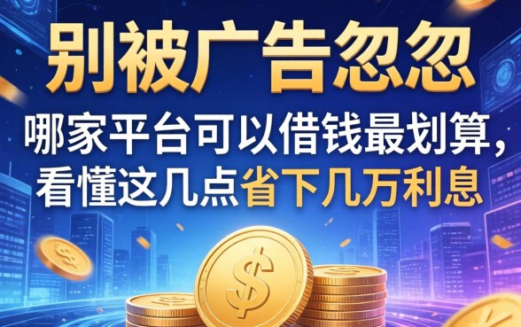 别被广告忽悠：哪家平台可以借钱最划算，看懂这几点省下几万利息