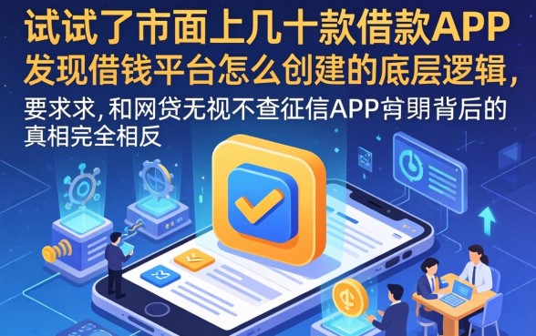我试了市面上几十款借款APP，发现借钱平台怎么创建的底层逻辑，和网贷无视不查征信APP背后的真相完全相反
