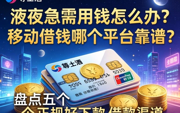 深夜急需用钱怎么办？移动借钱哪个平台靠谱？盘点五个正规好下款的借款渠道