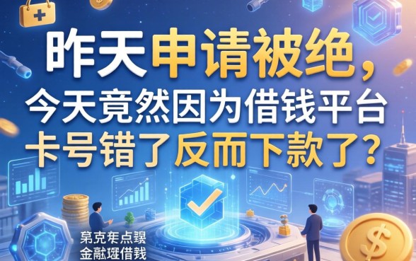 昨天申请被拒，今天竟然因为借钱平台卡号错了反而下款了？