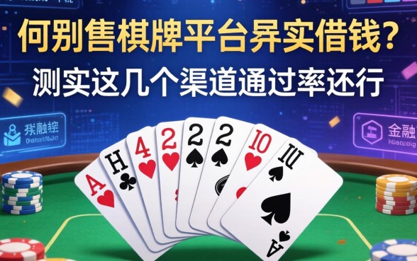 有哪些棋牌平台可以借钱？实测这几个渠道通过率还行