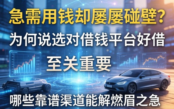 急需用钱却屡屡碰壁？为何说选对借钱平台好借至关重要？哪些靠谱渠道能解燃眉之急？