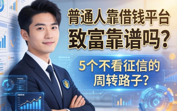 普通人靠借钱平台致富靠谱吗？分享5个不看征信的周转路子