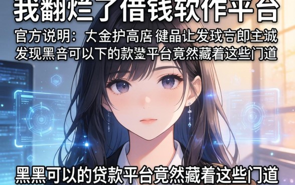 我翻烂了借钱软件平台官方说明，发现黑户可以下的贷款平台竟然藏着这些门道