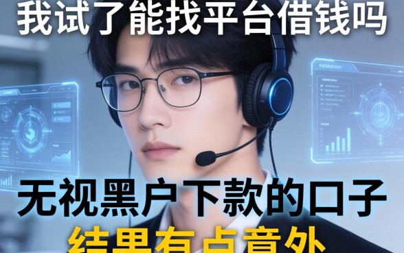 我试了能找平台借钱吗和无视黑户下款的口子，结果有点意外