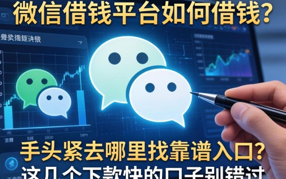 微信借钱平台如何借钱？手头紧去哪里找靠谱入口？这几个下款快的口子别错过