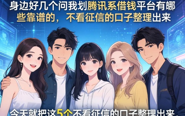 身边好几个朋友问我腾讯系借钱平台有哪些靠谱的，今天就把这5个不看征信的口子整理出来