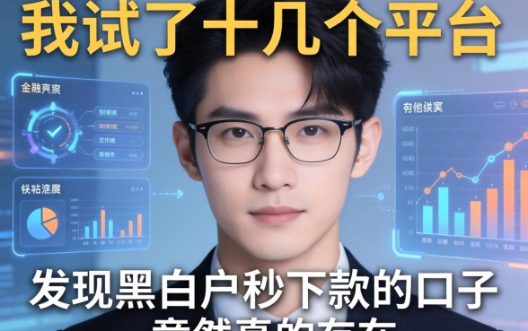 我试了十几个平台，发现黑白户秒下款的口子竟然真的存在