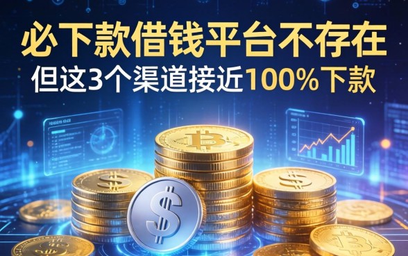 必下款借钱平台不存在，但这3个渠道接近100%下款