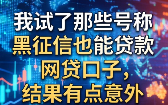 我试了那些号称黑征信也能贷款的网贷口子，结果有点意外