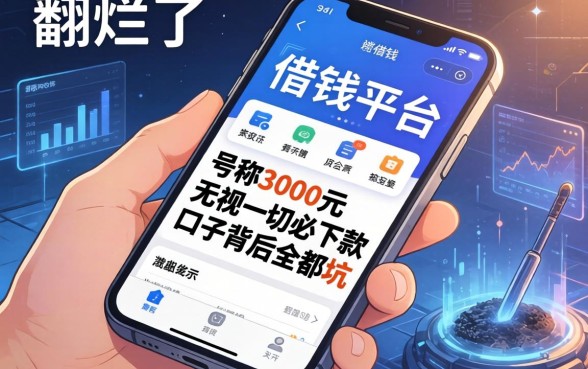 我翻烂了手机借钱的平台，发现那些号称3000元无视一切必下款的口子背后全是坑